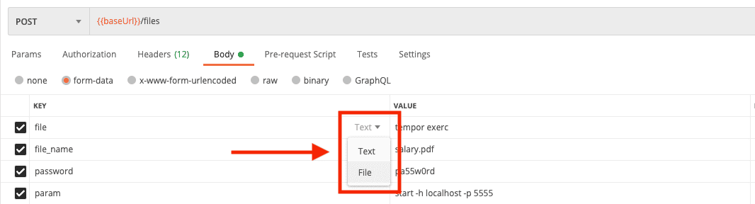 Set file type