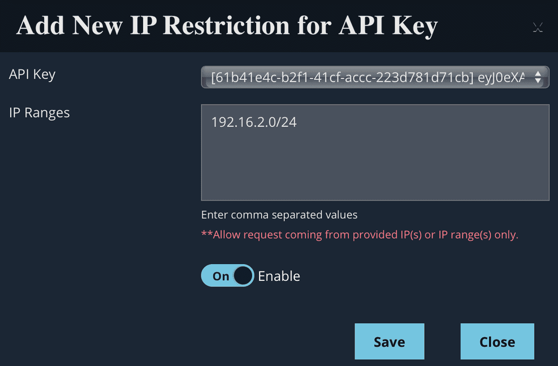 New IP Restriction